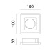 Χωνευτό Σποτ γυψοσανίδας Erin μονόφωτο 1xGU10 από γύψο τετράγωνο σε χρώμα λευκό Aca | G90041C